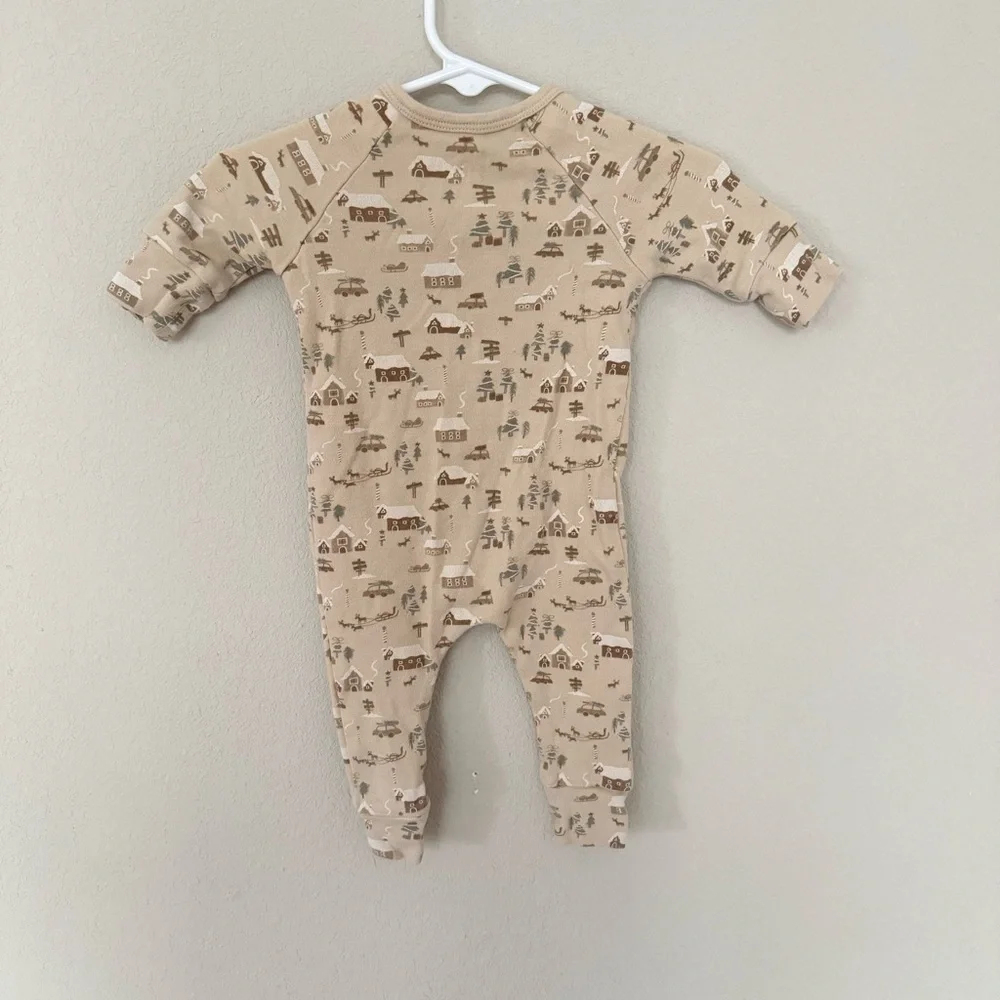 Rylee + Cru - Organic Jersey Long John‎ - North Pole - Warm Grey/Tan